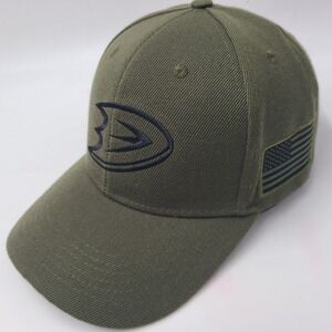 Anaheim Ducks Hat Snapback Green NHL Hockey American Flag USA Premier Bank SGA‎